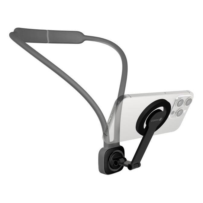 CONNECT IT CFF-6020-GY - Lankstus magnetinis MagSafe telefono laikiklis ant kaklo