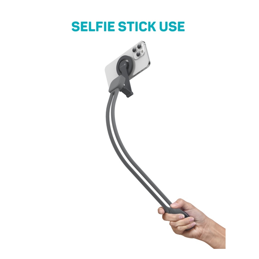 CONNECT IT CFF-6020-GY - Lankstus magnetinis MagSafe telefono laikiklis ant kaklo