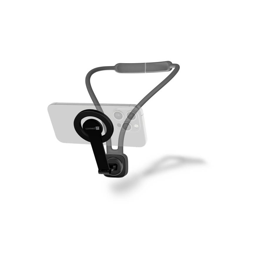 CONNECT IT CFF-6020-GY - Lankstus magnetinis MagSafe telefono laikiklis ant kaklo