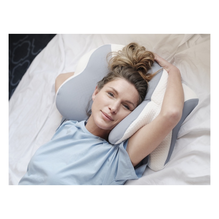 CONNECT IT CFH-6032-WH - Anatominė pagalvė Gemini balta/pilka