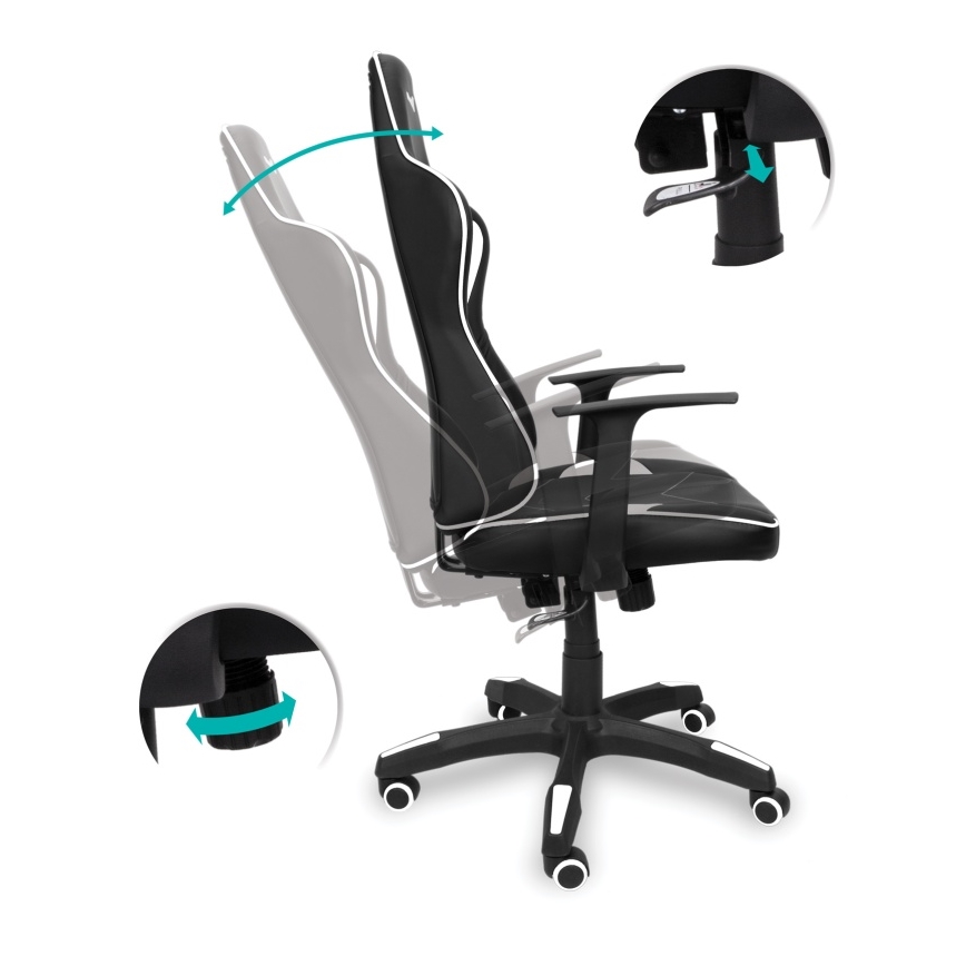 CONNECT IT CGC-0700-WH - Žaidimų kėdė LeMans Pro juoda/balta