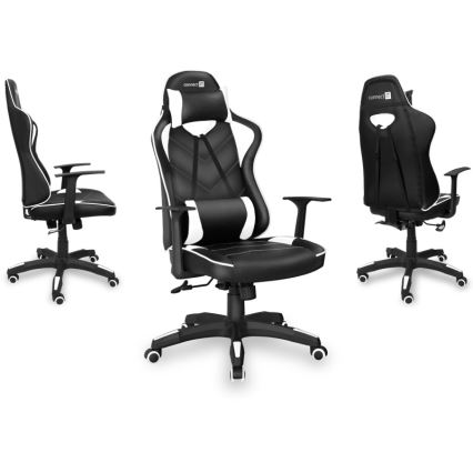 CONNECT IT CGC-0700-WH - Žaidimų kėdė LeMans Pro juoda/balta