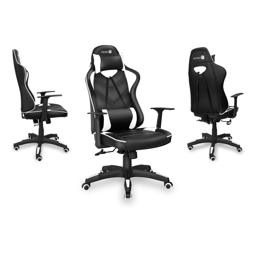 CONNECT IT CGC-0700-WH - Žaidimų kėdė LeMans Pro juoda/balta
