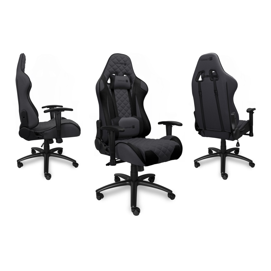 CONNECT IT CGC-1200-GY - Žaidimų kėdė Monaco Pro pilka/juoda