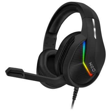 CONNECT IT CHP-3595-BK - LED RGB Laidinės žaidimų ausinės su mikrofonu juoda