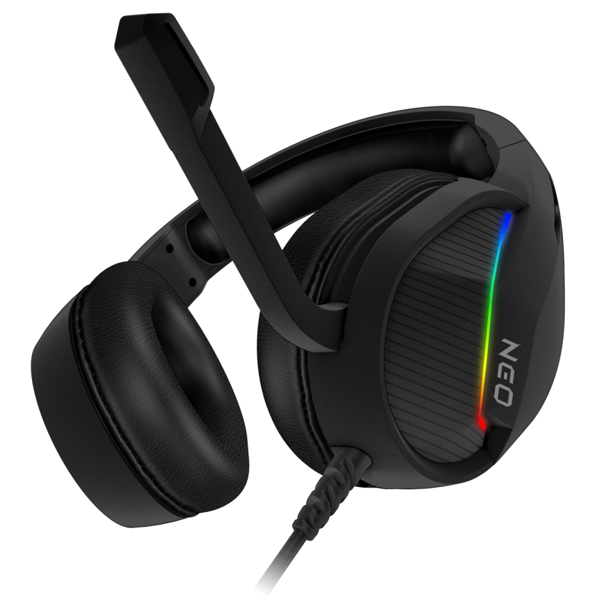 CONNECT IT CHP-3595-BK - LED RGB Laidinės žaidimų ausinės su mikrofonu juoda