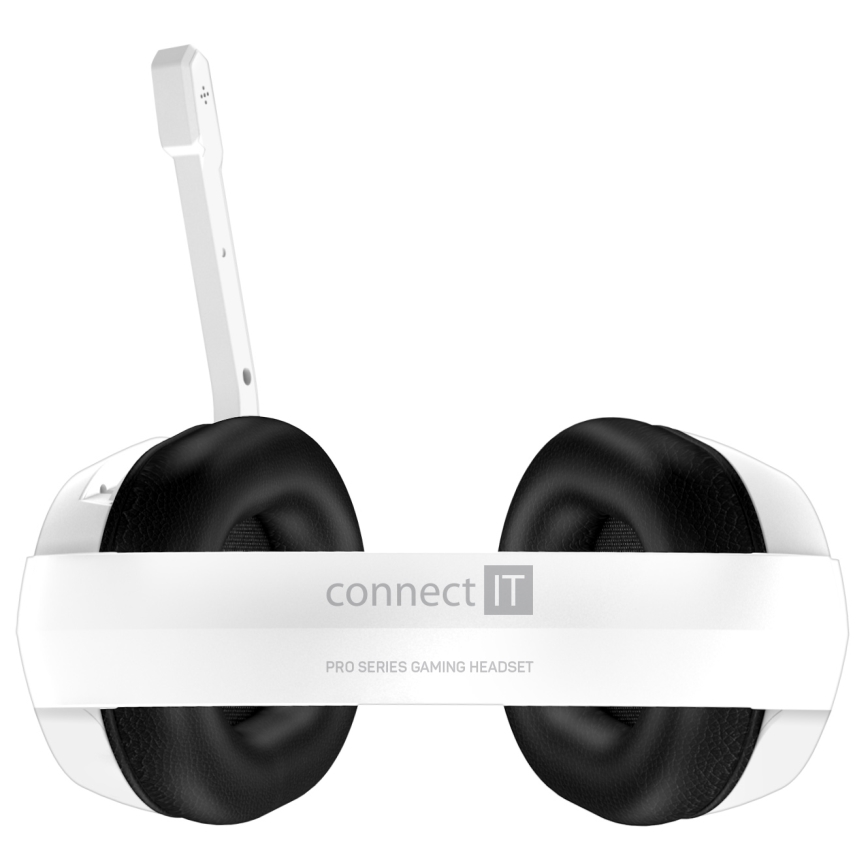 CONNECT IT CHP-3595-WH - LED RGB Laidinės žaidimų ausinės su mikrofonu balta/juoda