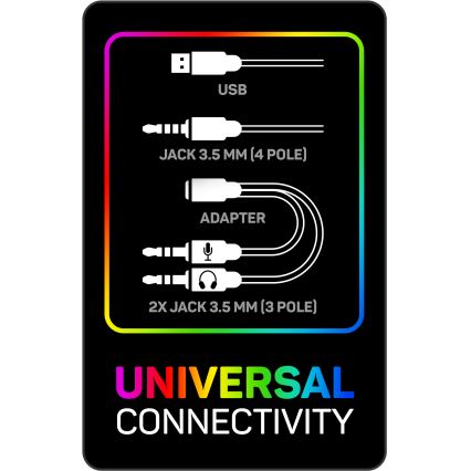CONNECT IT CHP-5500-BL - LED Laidinės žaidimų ausinės su mikrofonu juoda/mėlyna
