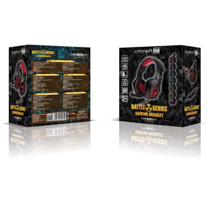CONNECT IT CHP-5500-RD - LED Laidinės žaidimų ausinės su mikrofonu juoda/raudona