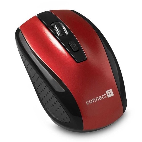 CONNECT IT CI-1224 - Belaidė pelė 800/1200/1600 DPI 2xAAA juoda/raudona