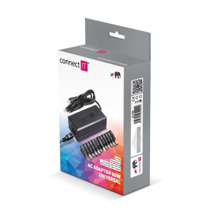 CONNECT IT CI-133 - Universalus nešiojamųjų kompiuterių maitinimo adapteris 90W
