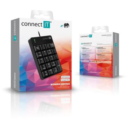 CONNECT IT CKB-0060-BK - Laidinė skaitmeninė klaviatūra juoda