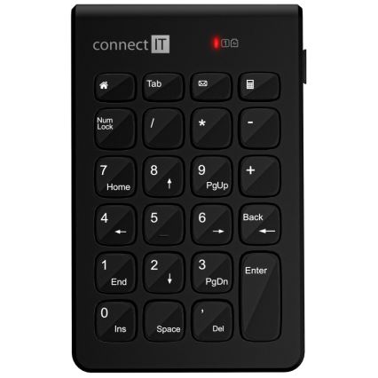 CONNECT IT CKB-0062-BK - Belaidė skaitmeninė klaviatūra 1xAAA juoda