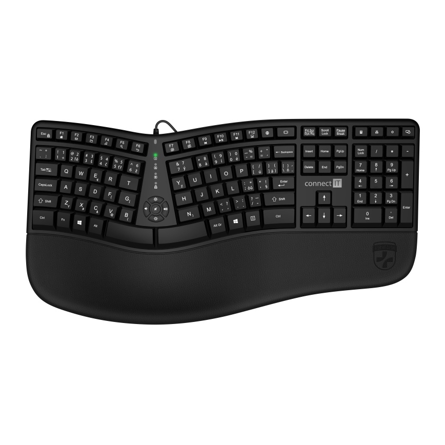 CONNECT IT CKB-2800-CS - Ergonomiška belaidė klaviatūra su CZ/SK lokalizacija juoda