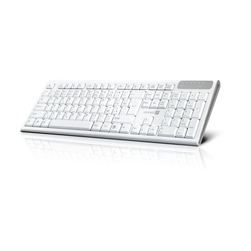 CONNECT IT CKB-3010-CS - Multimedijos belaidė klaviatūra su CZ/SK lokalizacija 2xAAA balta