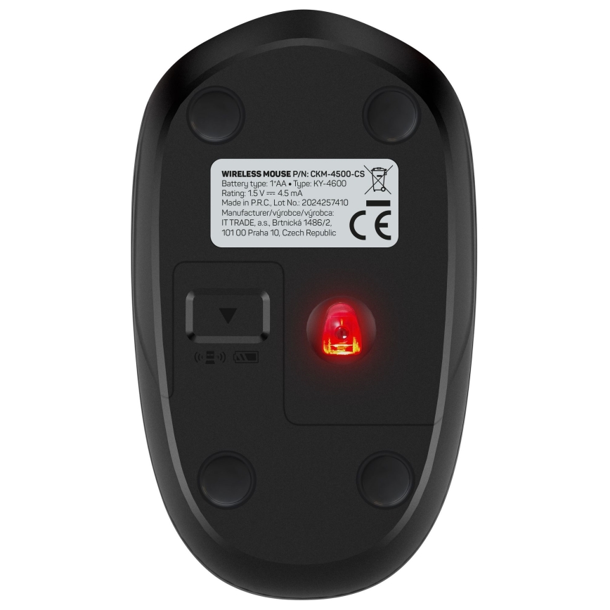CONNECT IT CKM-4500-CS - Belaidė klaviatūra ir pelė 1000 DPI su CZ/SK lokalizacija 1xAAA + 1xAA juoda