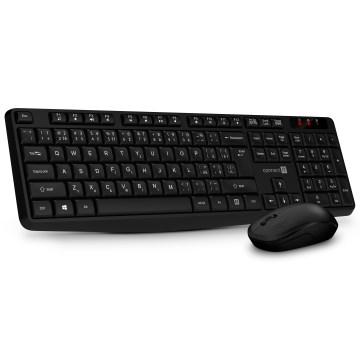 CONNECT IT CKM-4500-CS - Belaidė klaviatūra ir pelė 1000 DPI su CZ/SK lokalizacija 1xAAA + 1xAA juoda