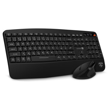 CONNECT IT CKM-6010-CS - Ergonomiška belaidė klaviatūra ir pelė 800/1200/1600/2400 DPI su CZ/SK lokalizacija 1xAA + 2xAAA juoda