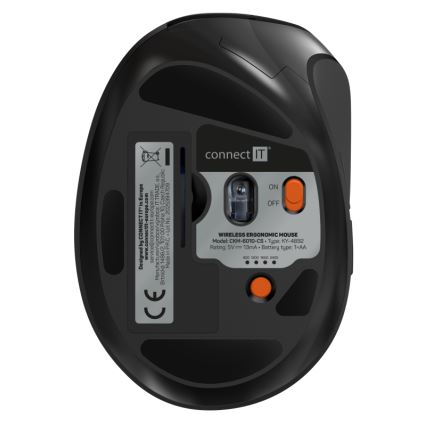 CONNECT IT CKM-6010-CS - Ergonomiška belaidė klaviatūra ir pelė 800/1200/1600/2400 DPI su CZ/SK lokalizacija 1xAA + 2xAAA juoda