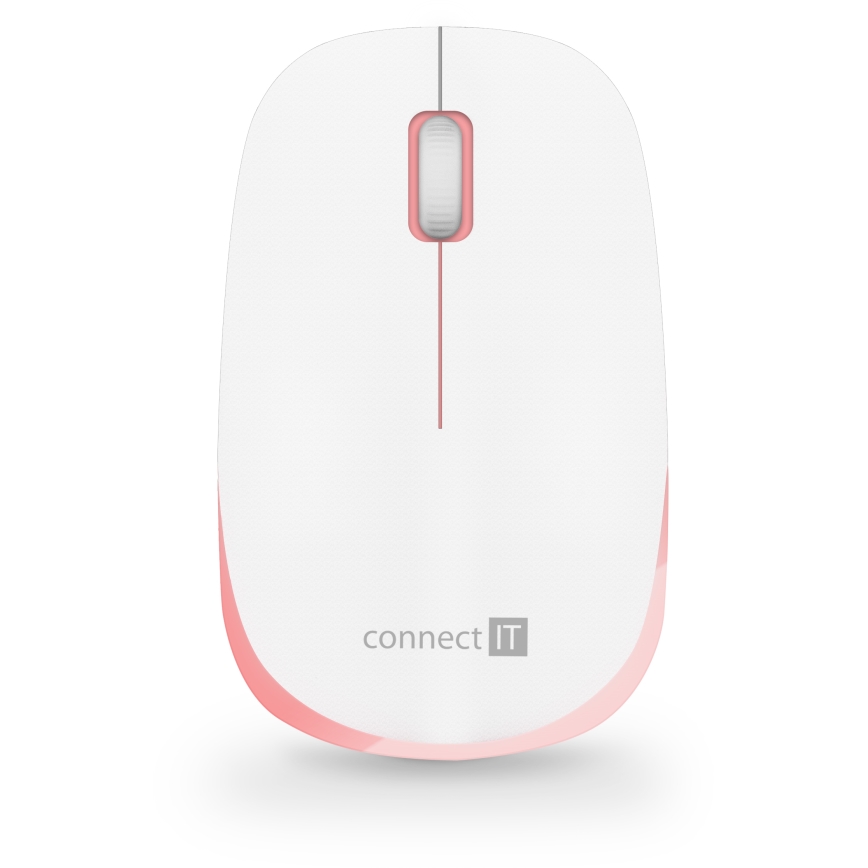 CONNECT IT CKM-7801-CS - Belaidė klaviatūra ir pelė 1200 DPI su CZ/SK lokalizacija 1xAAA + 1xAA balta/rausva