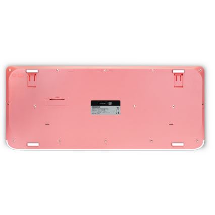 CONNECT IT CKM-7801-CS - Belaidė klaviatūra ir pelė 1200 DPI su CZ/SK lokalizacija 1xAAA + 1xAA balta/rausva
