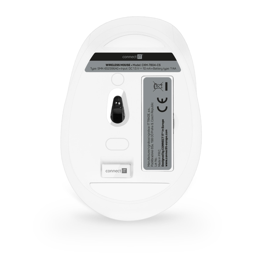 CONNECT IT CKM-7804-CS - Belaidė klaviatūra ir pelė 1200 DPI su CZ/SK lokalizacija 1xAAA + 1xAA balta
