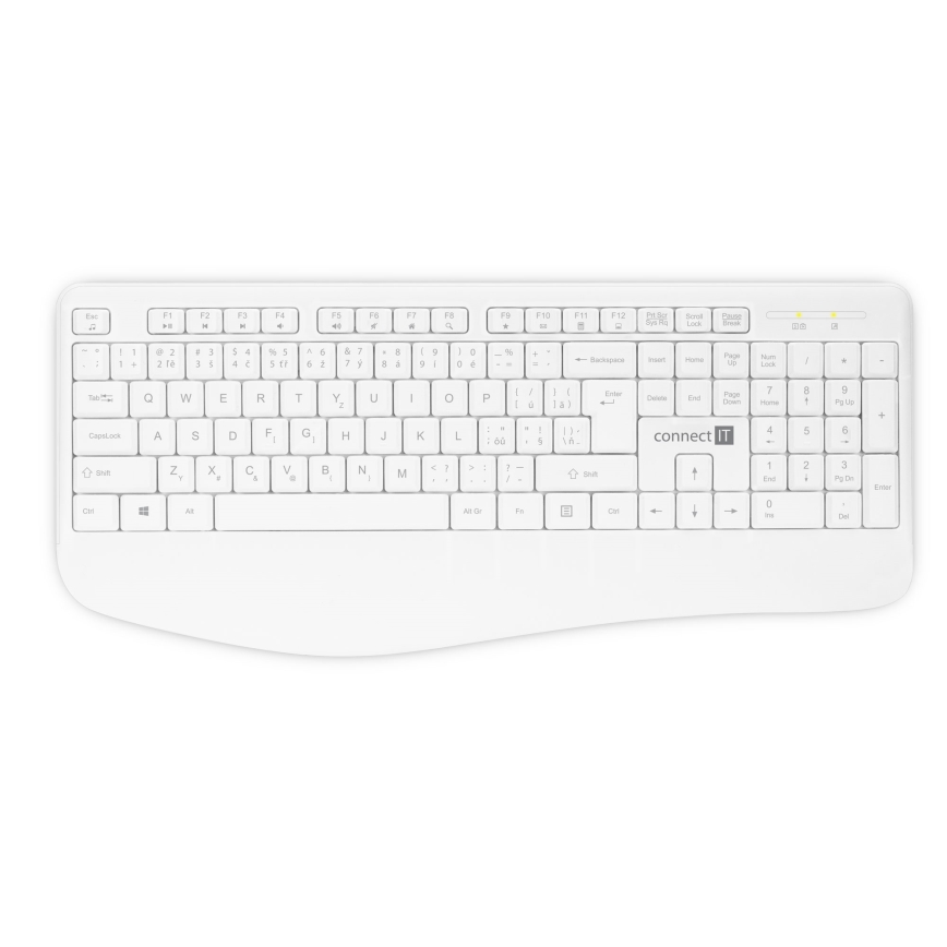 CONNECT IT CKM-7804-CS - Belaidė klaviatūra ir pelė 1200 DPI su CZ/SK lokalizacija 1xAAA + 1xAA balta