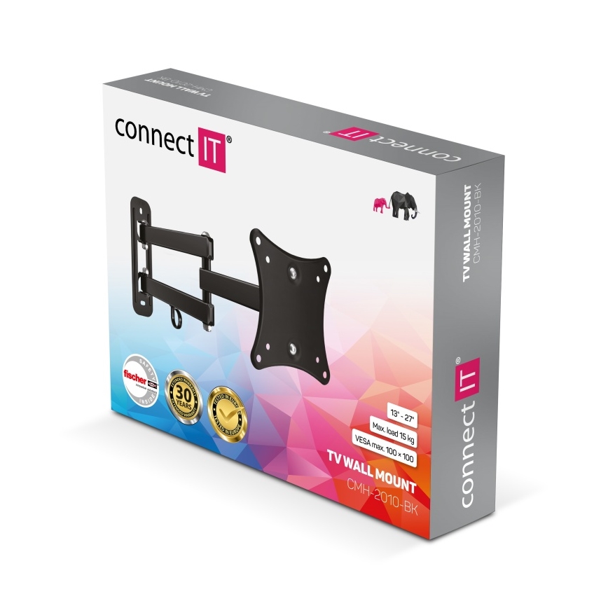 CONNECT IT CMH-2010-BK - Sieninis laikiklis televizoriui 13-27” juoda