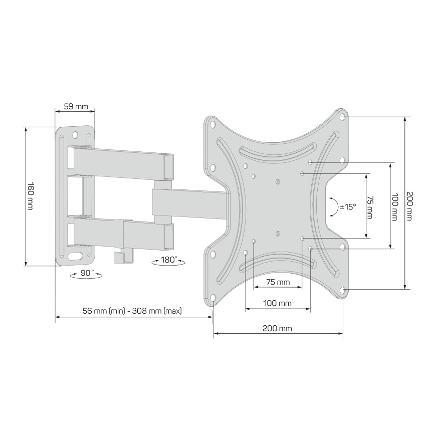 CONNECT IT CMH-2012-BK - Sieninis laikiklis televizoriams 13-37” juodas