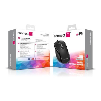 CONNECT IT CMO-1200-BK - Laidinė pelė 1000 DPI juoda