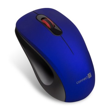CONNECT IT CMO-2230-BL - Belaidė tyli pelė MUTE 1200 DPI 1xAA juoda/mėlyna