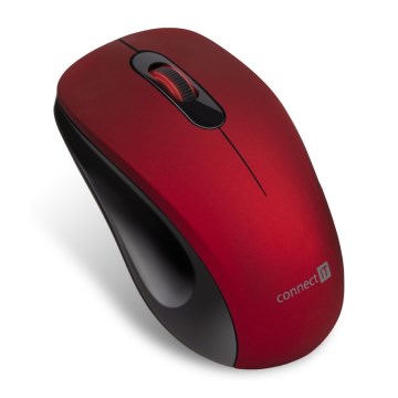 CONNECT IT CMO-2230-RD - Belaidė tyli pelė MUTE 1200 DPI 1xAA juoda/raudona