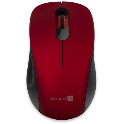 CONNECT IT CMO-2230-RD - Belaidė tyli pelė MUTE 1200 DPI 1xAA juoda/raudona