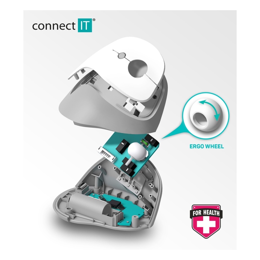 CONNECT IT CMO-2700-BK - Ergonomiška belaidė pelė 800/1200/1600 DPI 1xAA juoda