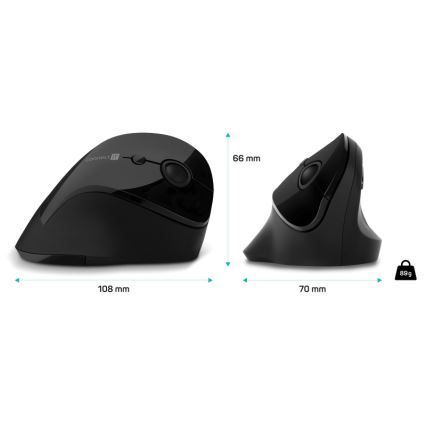 CONNECT IT CMO-2700-BK - Ergonomiška belaidė pelė 800/1200/1600 DPI 1xAA juoda