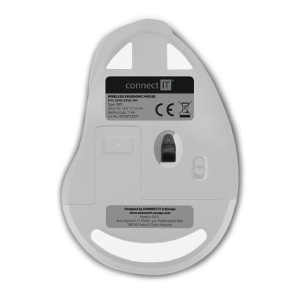 CONNECT IT CMO-2700-WH - Ergonomiška belaidė pelė 800/1200/1600 DPI 1xAA balta