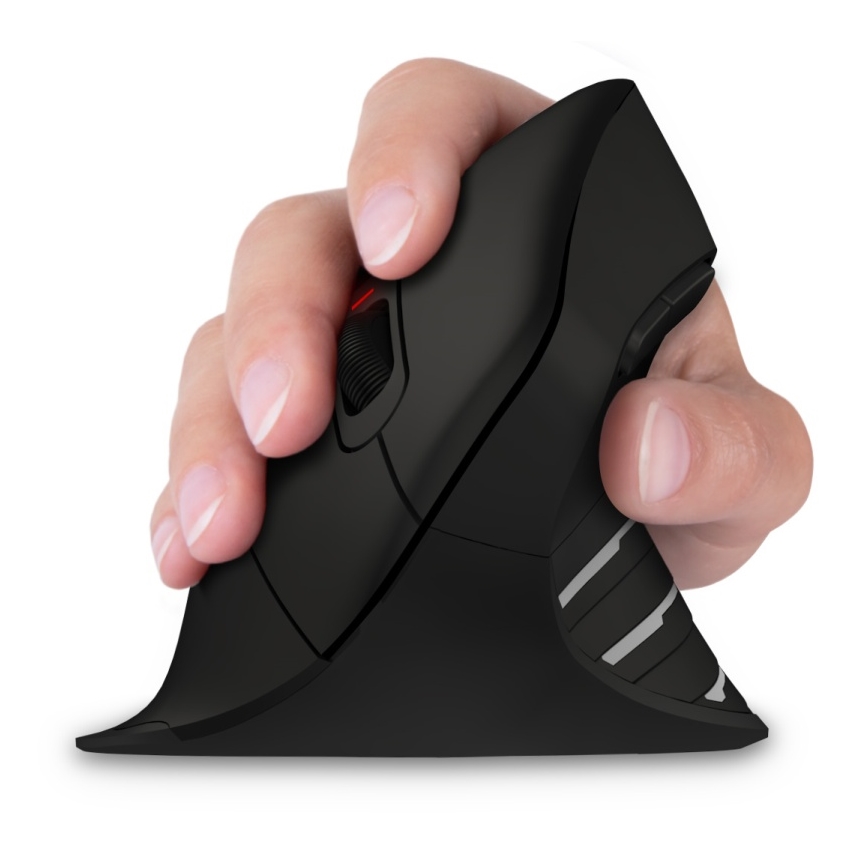 CONNECT IT CMO-2880-BK - Ergonomiška belaidė pelė Verti TriMode 1000/1600/2400 DPI 2xAAA juoda