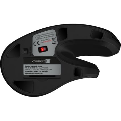 CONNECT IT CMO-2900-BK - Ergonomiška belaidė pelė 800/1200/1600 DPI 1xAA juoda