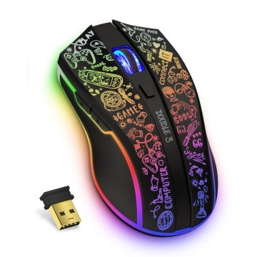 CONNECT IT CMO-3530-DD - LED RGB Belaidė įkraunama žaidimų pelė 800/1200/1600/2400/4800 DPI 600 mAh juoda