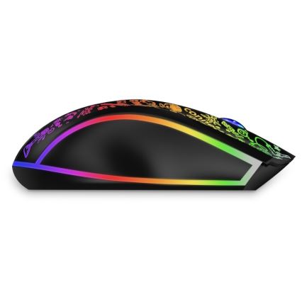 CONNECT IT CMO-3530-DD - LED RGB Belaidė įkraunama žaidimų pelė 800/1200/1600/2400/4800 DPI 600 mAh juoda