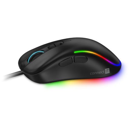 CONNECT IT CMO-3589-BK - LED RGB Laidinė žaidimų pelė 200-7200 DPI juoda