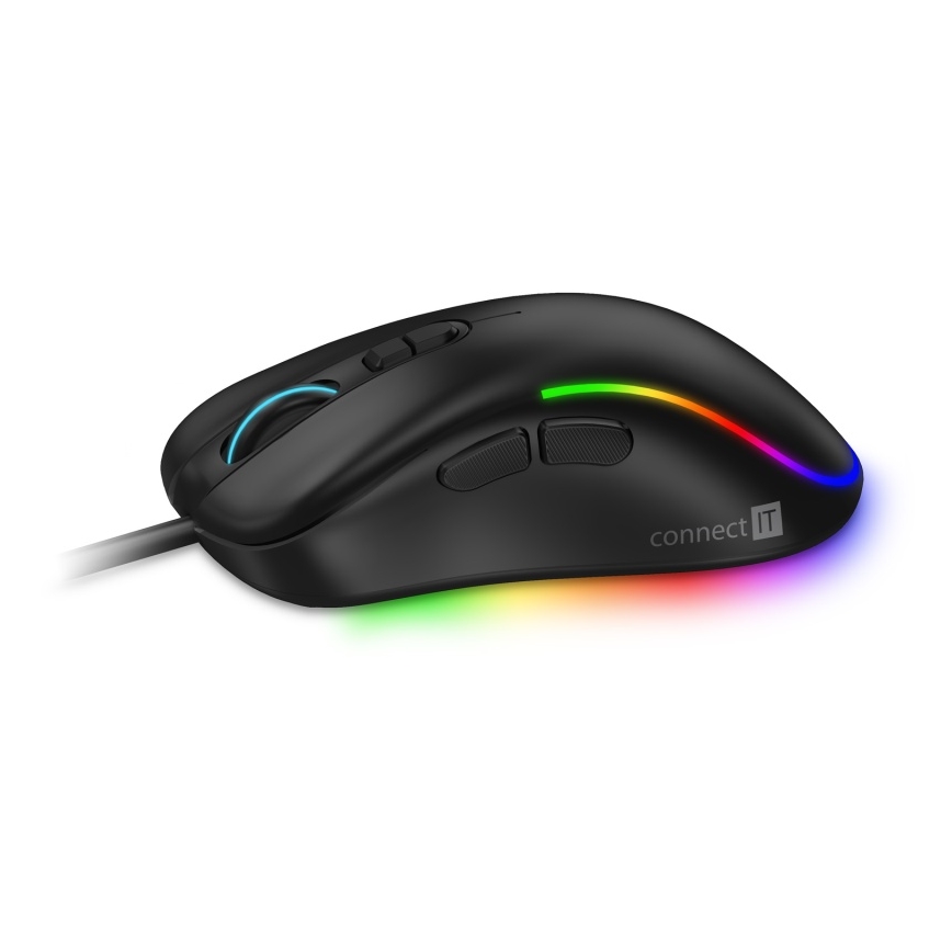 CONNECT IT CMO-3589-BK - LED RGB Laidinė žaidimų pelė 200-7200 DPI juoda