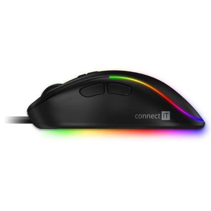 CONNECT IT CMO-3589-BK - LED RGB Laidinė žaidimų pelė 200-7200 DPI juoda