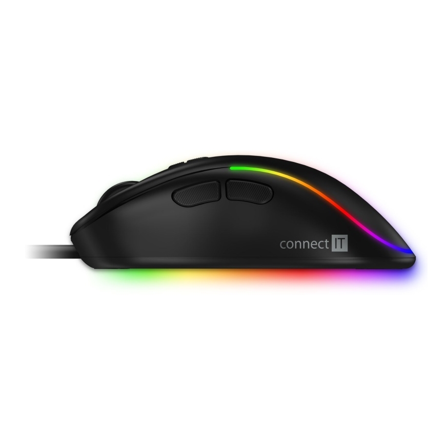 CONNECT IT CMO-3589-BK - LED RGB Laidinė žaidimų pelė 200-7200 DPI juoda