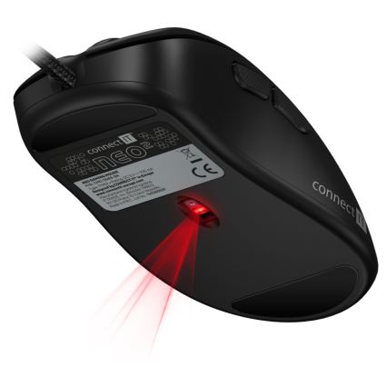 CONNECT IT CMO-3589-BK - LED RGB Laidinė žaidimų pelė 200-7200 DPI juoda
