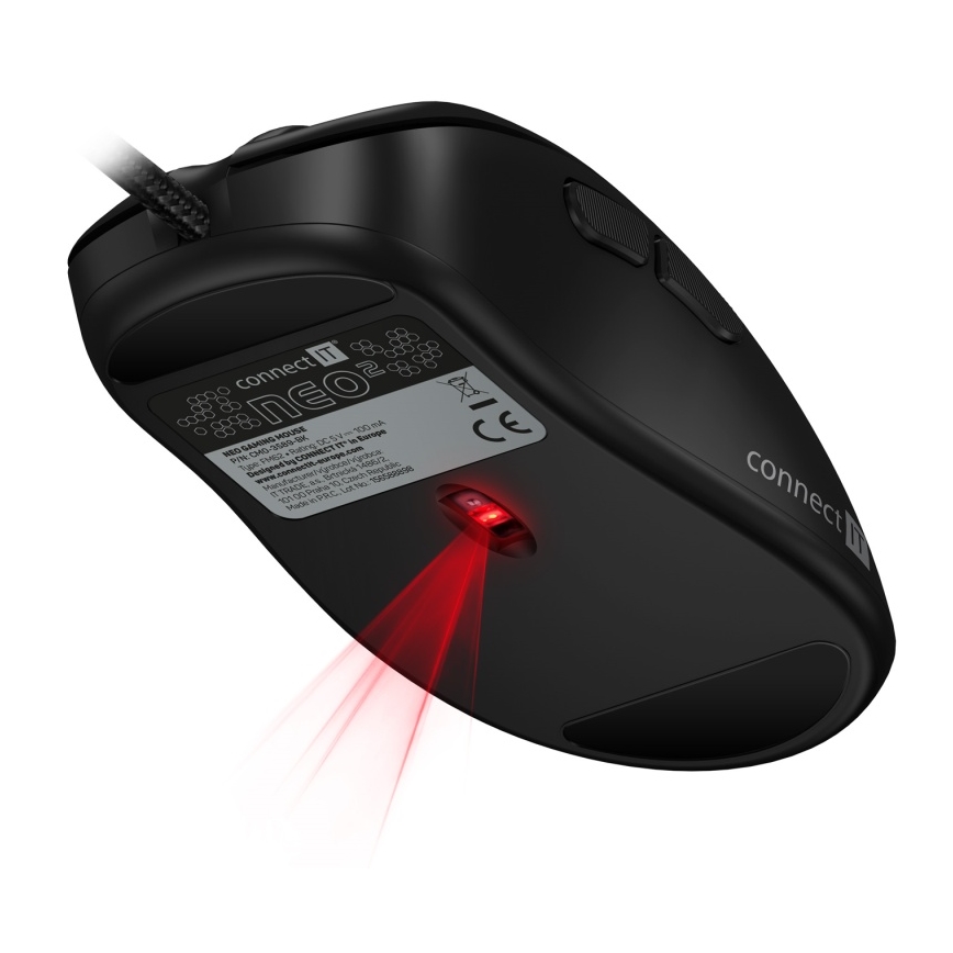CONNECT IT CMO-3589-BK - LED RGB Laidinė žaidimų pelė 200-7200 DPI juoda