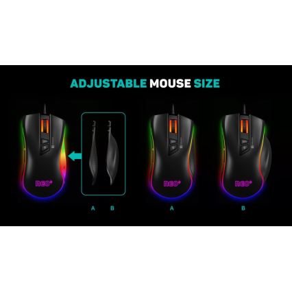 CONNECT IT CMO-3591-BK - LED RGB Laidinė žaidimų pelė 500-7200 DPI juoda