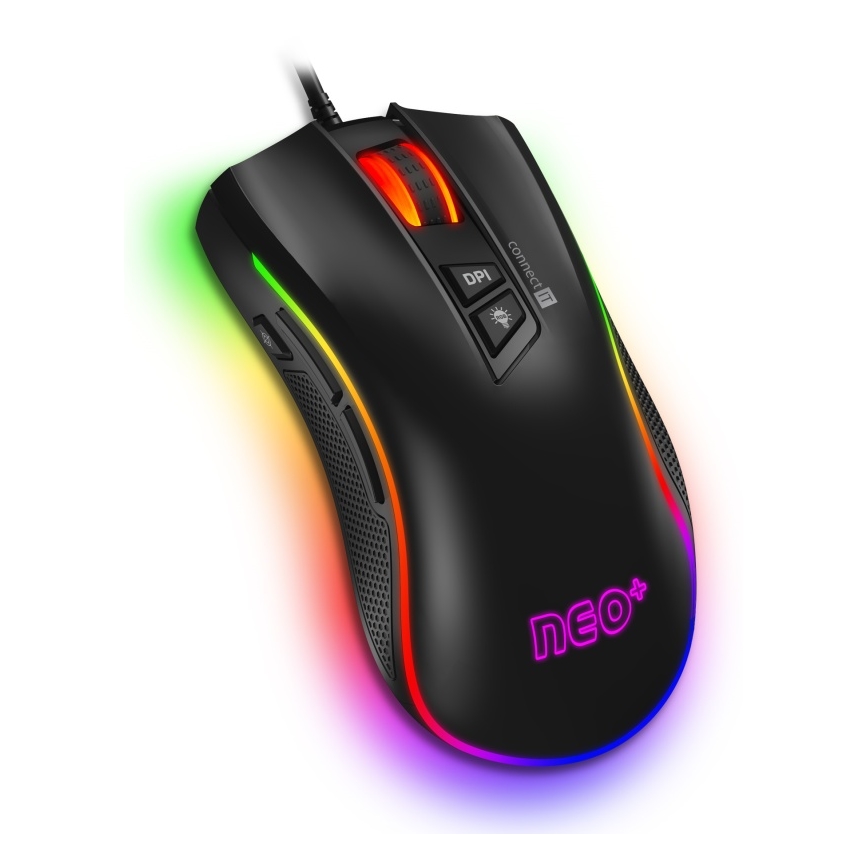 CONNECT IT CMO-3591-BK - LED RGB Laidinė žaidimų pelė 500-7200 DPI juoda