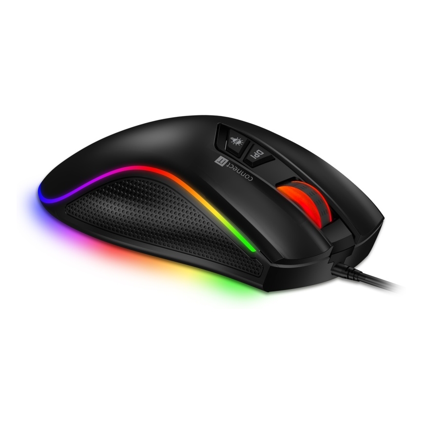 CONNECT IT CMO-3591-BK - LED RGB Laidinė žaidimų pelė 500-7200 DPI juoda