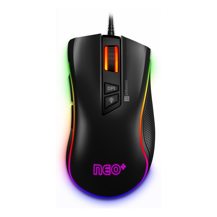 CONNECT IT CMO-3591-BK - LED RGB Laidinė žaidimų pelė 500-7200 DPI juoda